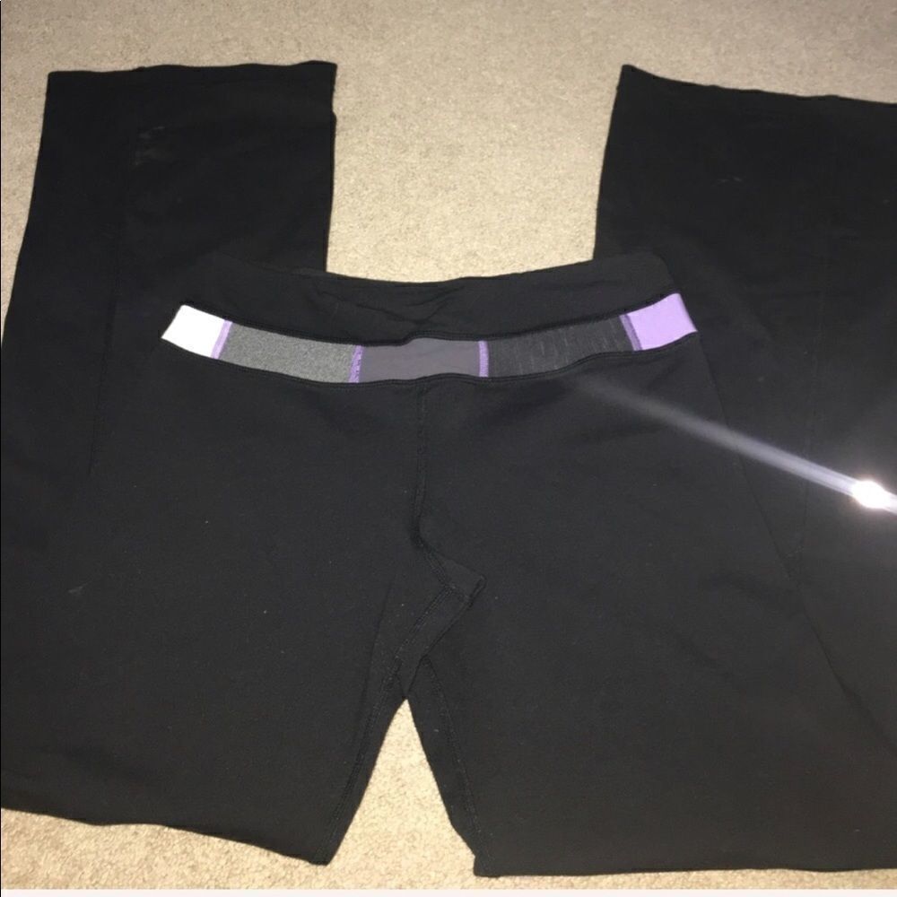 Lululemon Wide Leg Black Full Length Leggings Size 4 - Picture 2 of 6